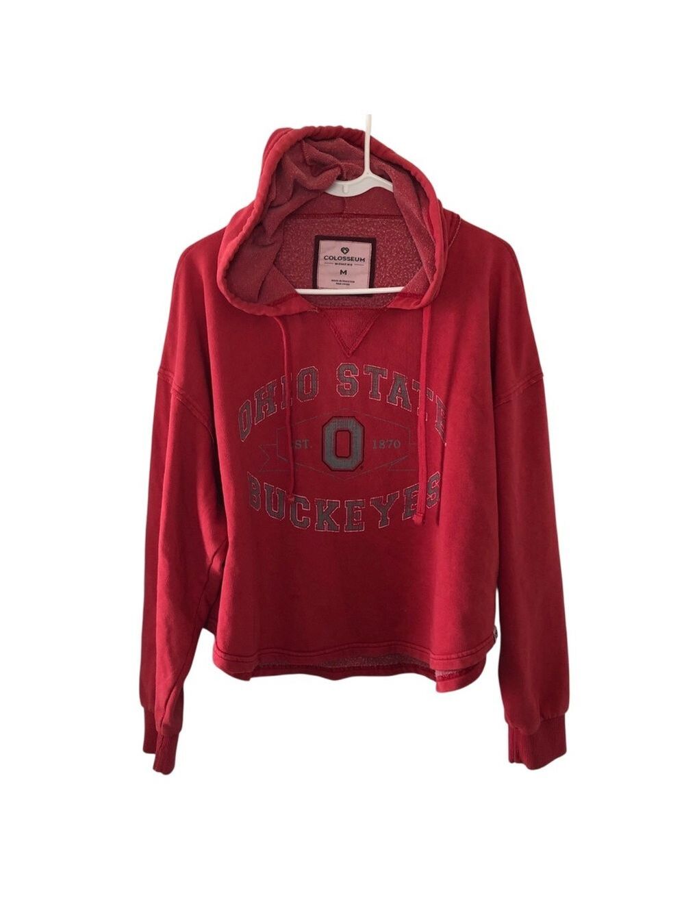 Colosseum Red Ohio State Buckeyes Hooded Pullover Womens Size Medium Collegiate